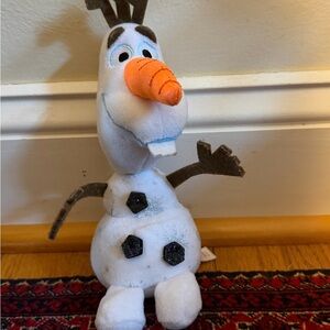 Disney White Snowman Plush with Orange Nose